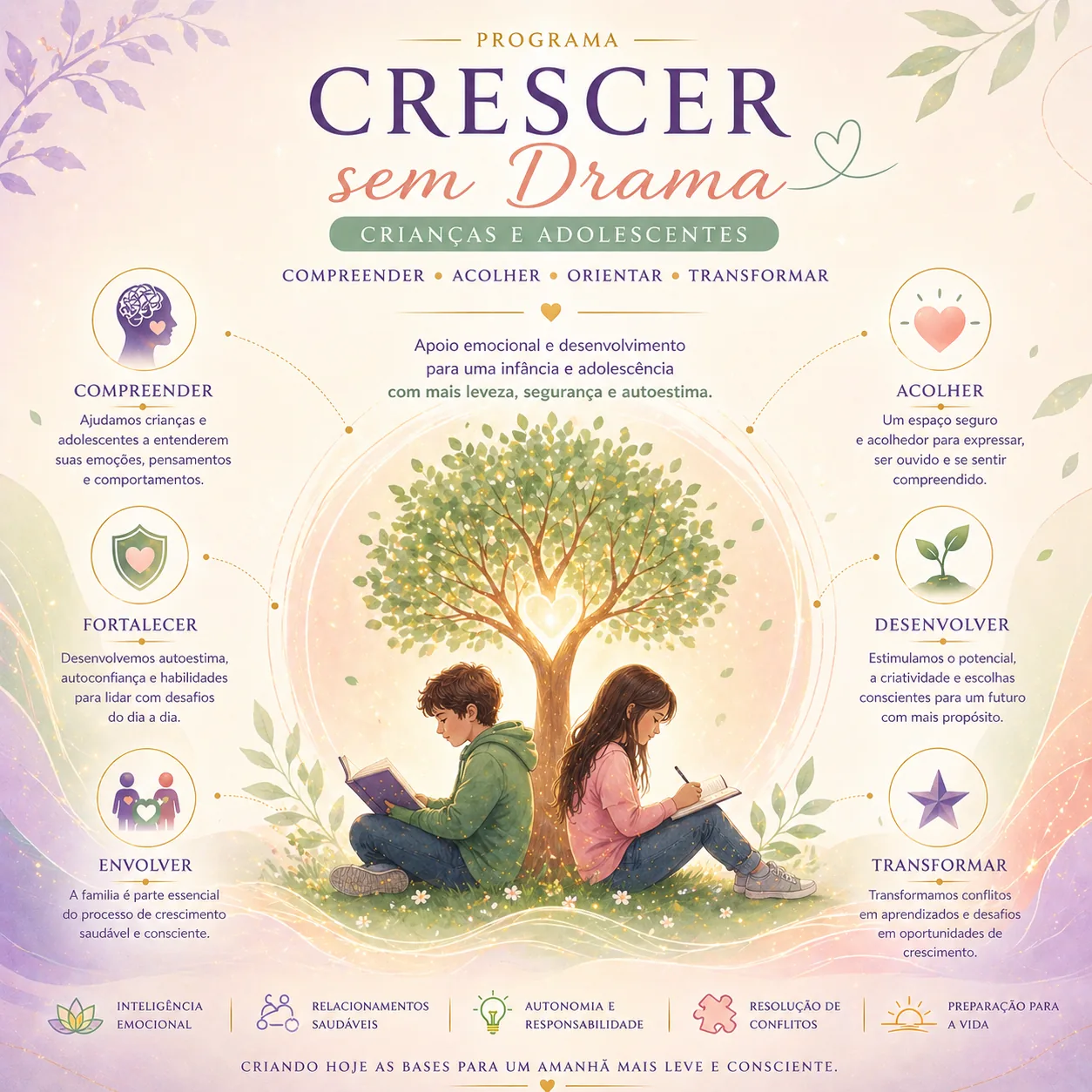 Infográfico do Crescer sem Drama: Crianças e Adolescentes